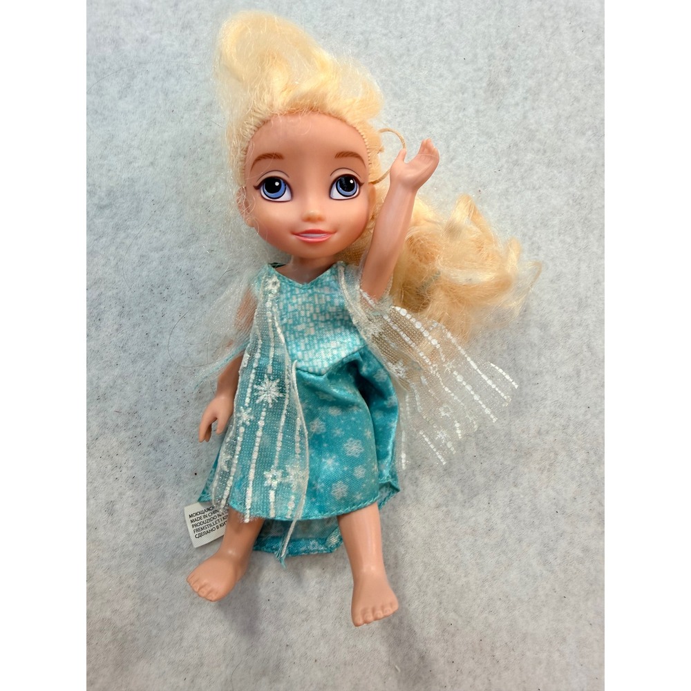 Disney Frozen Elsa Petite Doll 6 Inch Jakks Pacific Blue Snowflake Dress Blonde